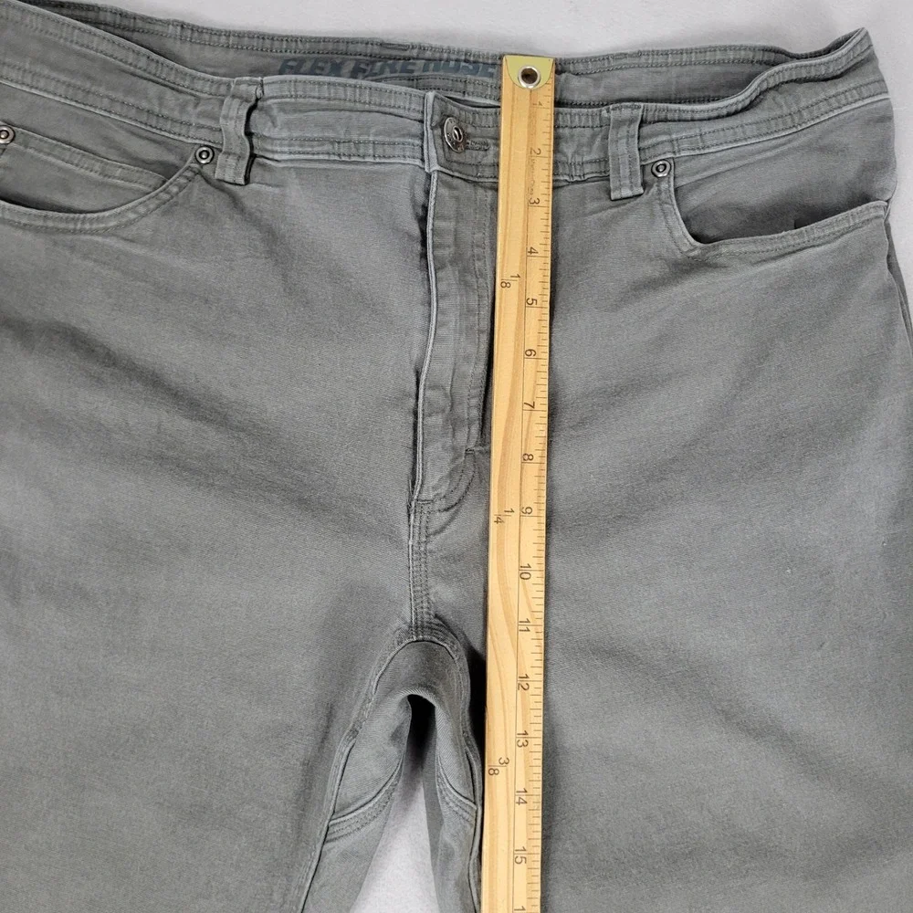 Duluth Trading Mens Pants‎ 40x30 Gray Green Flex Fire Hose Slim Fit Work Canvas